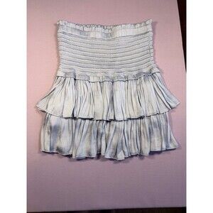 RESET BY JANE  Silky Amore Skirt Layered Mini Skirt Light Blue Size Small